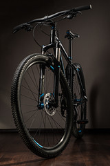 mountain bicycle studio photo on dark background - 139696918