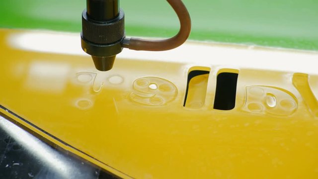 Laser Cutting Machine At Work. Acrylic Plastic Cutting