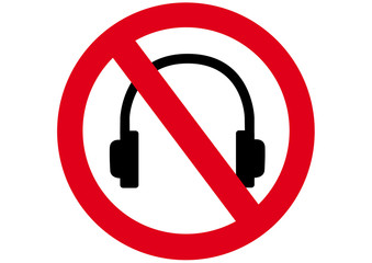 Schild Kopfhörer verboten
