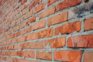 Background of red brick wall pattern texture