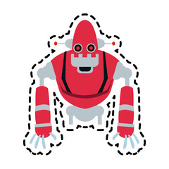 red robot technology icon image vector illustration design 