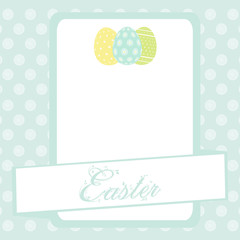 Bule Easter banner background with eggs