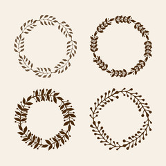 Hand drawn vector illustration - Laurels and wreaths. Design elements for invitations, greeting cards, quotes, blogs, posters and more. Perfect For Wedding Frames.