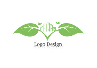 Ecology vector logo design.