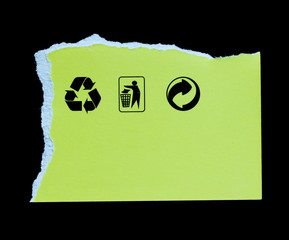 Ripped paper on black, space for advertising copy