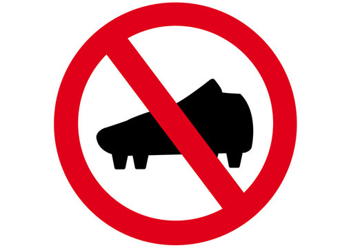 Schild Betreten mit Stollenschuhen verboten
