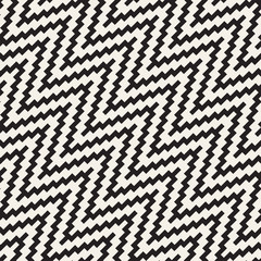 Halftone Edgy Lines Mosaic Endless Stylish Texture. Vector Seamless Black and White Pattern