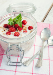 Yoghurt with wild strawberries