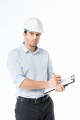 Male architect in hard hat