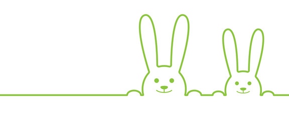 Frohe Ostern - Banner mit Osterhasen (in Grün)
