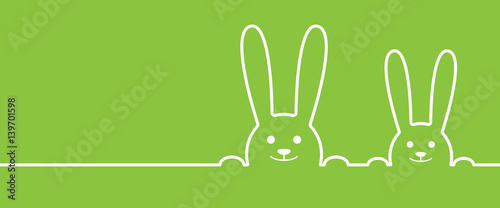 "Frohe Ostern - Banner mit Osterhasen (Grün)" Stockfotos ...