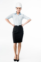 Female architect in hard hat