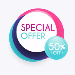 Sale banner design, discounts  and special offer. Shopping background for business promotion. Vector illustration.