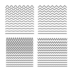 Abstract curvy lines, zigzag, criss cross. Horizontal elements for wrapping paper