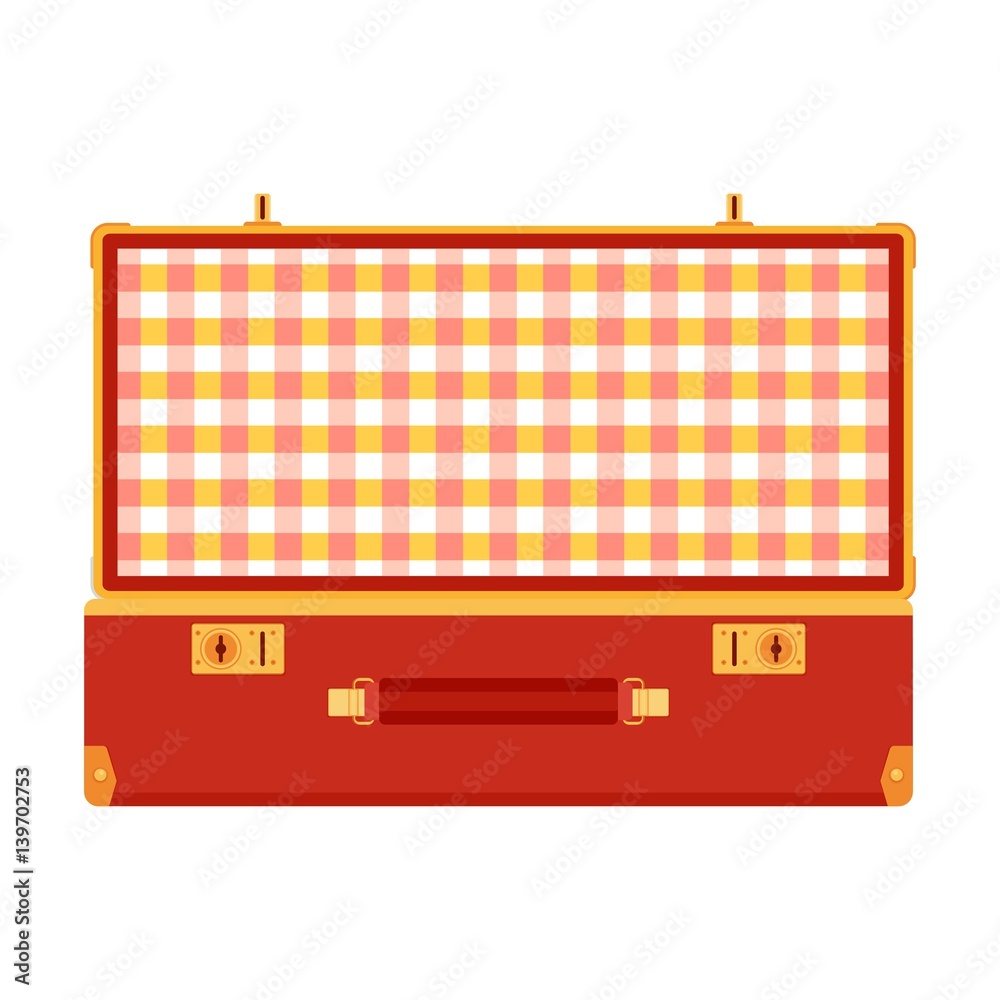 Wall mural red retro suitcase