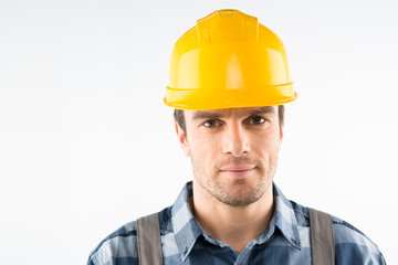 Construction worker in helmet