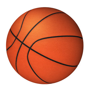 Basketball ball isolated on white background. orange color Basketball ball. 3d render