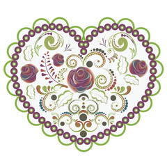Colorful Floral Heart