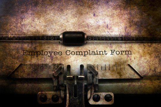 Employee Complaint Form Grunge Concept