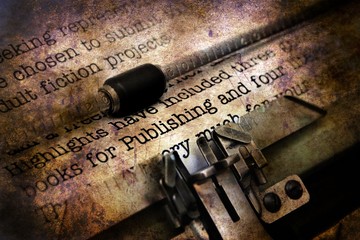 Publishing letter on vintage typewriter