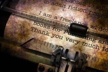 Thank you letter on typewriter