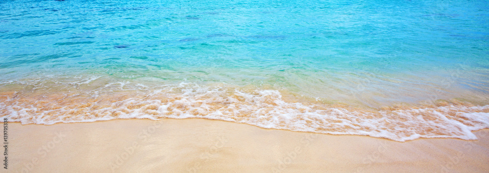 Wall mural caribbean sea and blue sky.