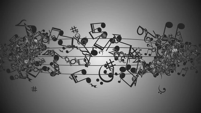Abstract Background with Colorful Music notes
