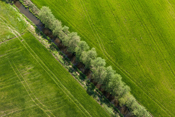 aerial view of harvest fields