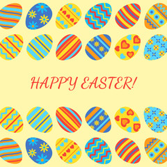 Easter seamless pattern with painted eggs.