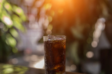 Black water in the glass