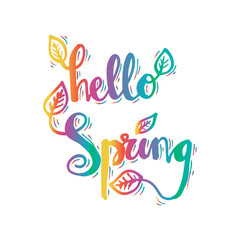 Hello spring hand lettering.