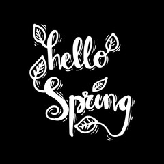 Hello spring hand lettering.