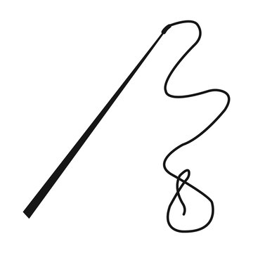 Mongolian whip.The whip is for herding cattle.Mongolia single icon in black style vector symbol stock illustration.
