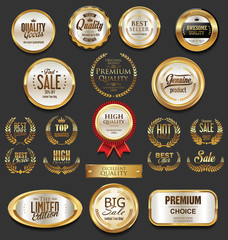 Golden badges and labels collection 