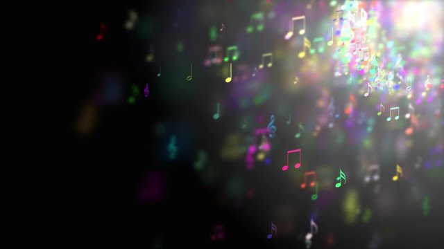 Abstract Background with Colorful Music notes