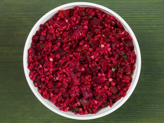 Vegetarian Super Grains Bulgur Wheat and Beetroot