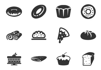 Bakery products icons set