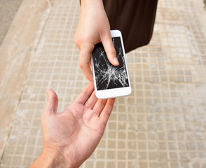 broken screen phone