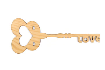 Love key on the white background
