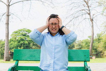 Woman having a headache
