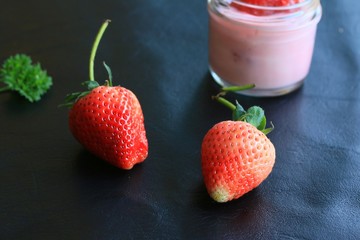 yogurt smoothie with strawberry