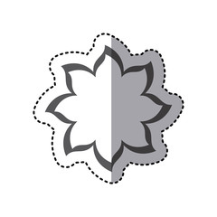 contour flower with pointed petals icon, vector illustraction design
