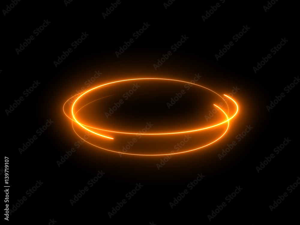 Wall mural abstract light effect element design on black background