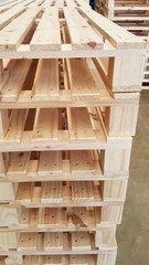 new condition of brown wooden pallets for product distribution and transportation in warehouse