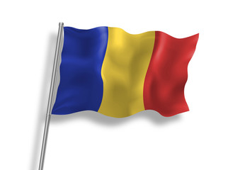 Drapeau de Roumanie en qualité vectorielle 