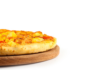 Fresh pizza with cheese