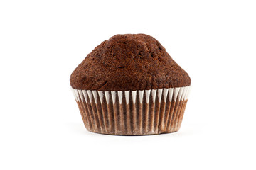 Chocolate cake isolated on white background
