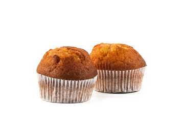 Chocolate cake isolated on white background