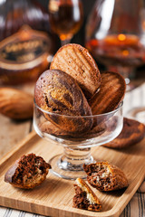 Black and white marbled madeleines cookies