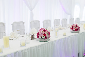 decoration of main wedding table